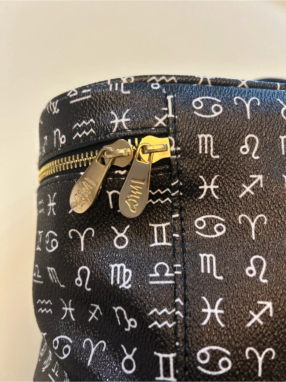 Black Zodiac Signs Travel Toiletry Bag Cosmetic Make Up
